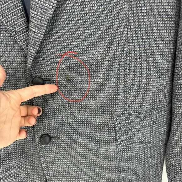 Pendleton wool sports coat jacket size 42 long gray blue classic western - Picture 5 of 12